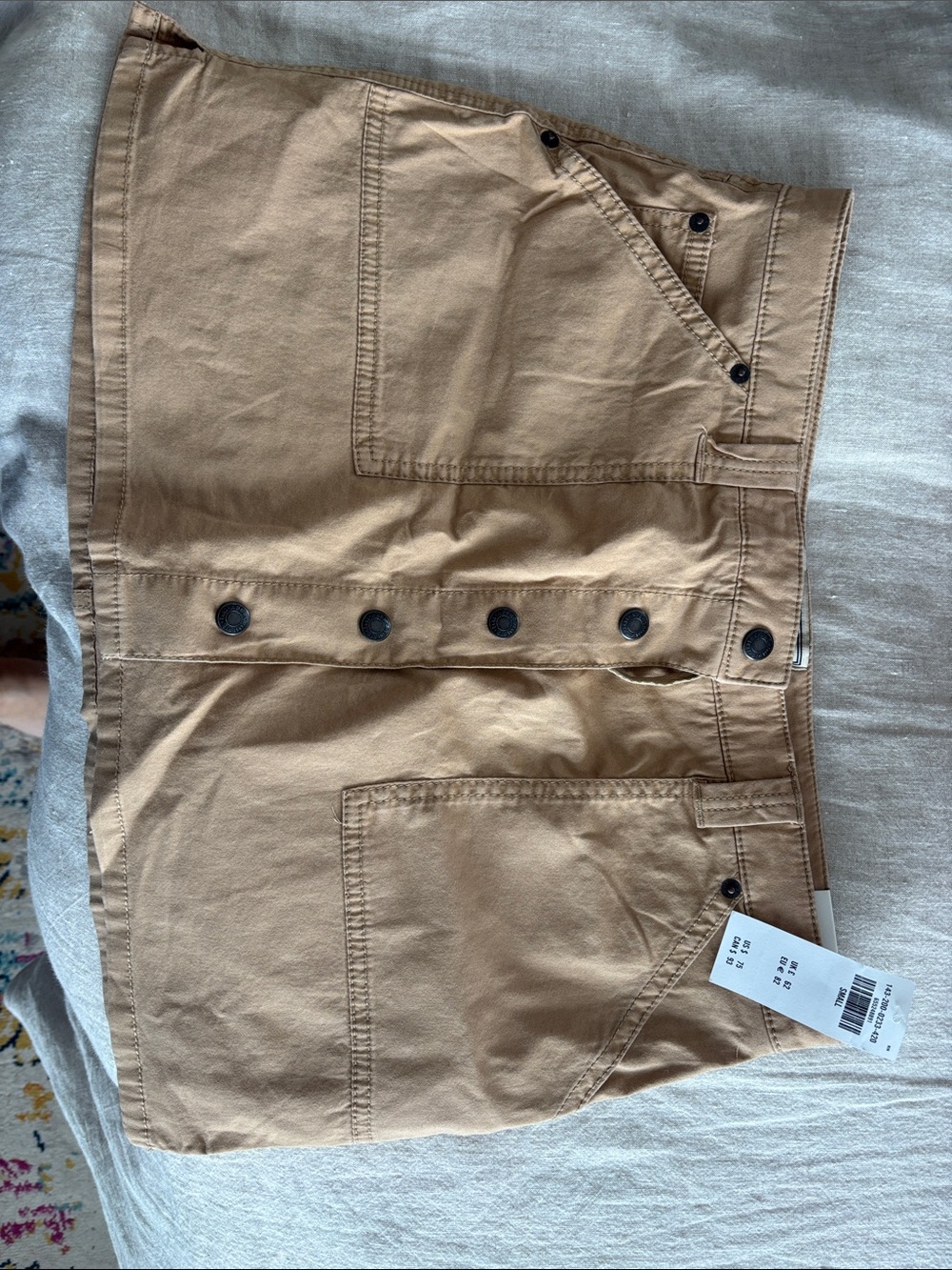 Abercrombie & Fitch Tan Mini Skirt with Button Front